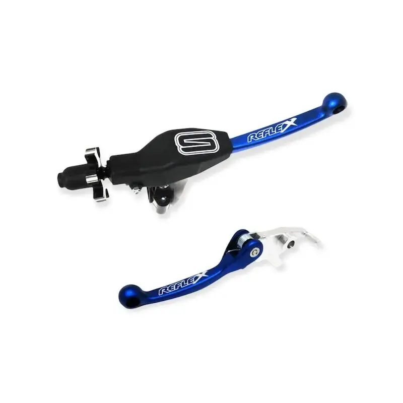 KIT LEVIERS CONTREPLIABLES EMBRAYAGE ET FREIN STREAMLINE RFX KAWASAKI KFX 400 / SUZUKI LTZ 400 / LTR 450 BLEU Pas Cher