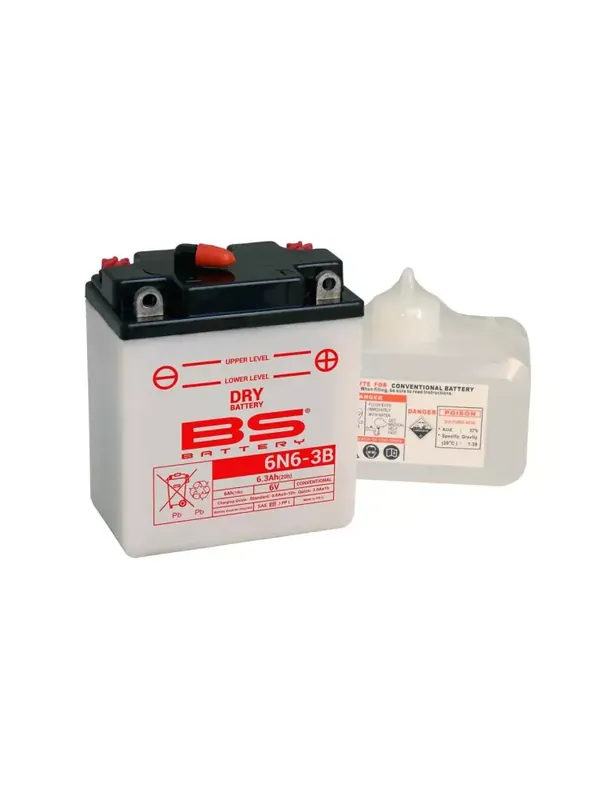 Usine Directe Batterie BS BATTERY 6N6-3B conventionnelle livrée avec pack acide
