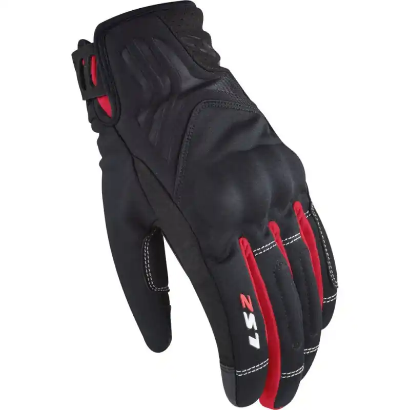 Nouveauté DESTOCKAGE !! Gants Mi-Saison LS2 Jet Lady Noir/Rouge (Taille XS)