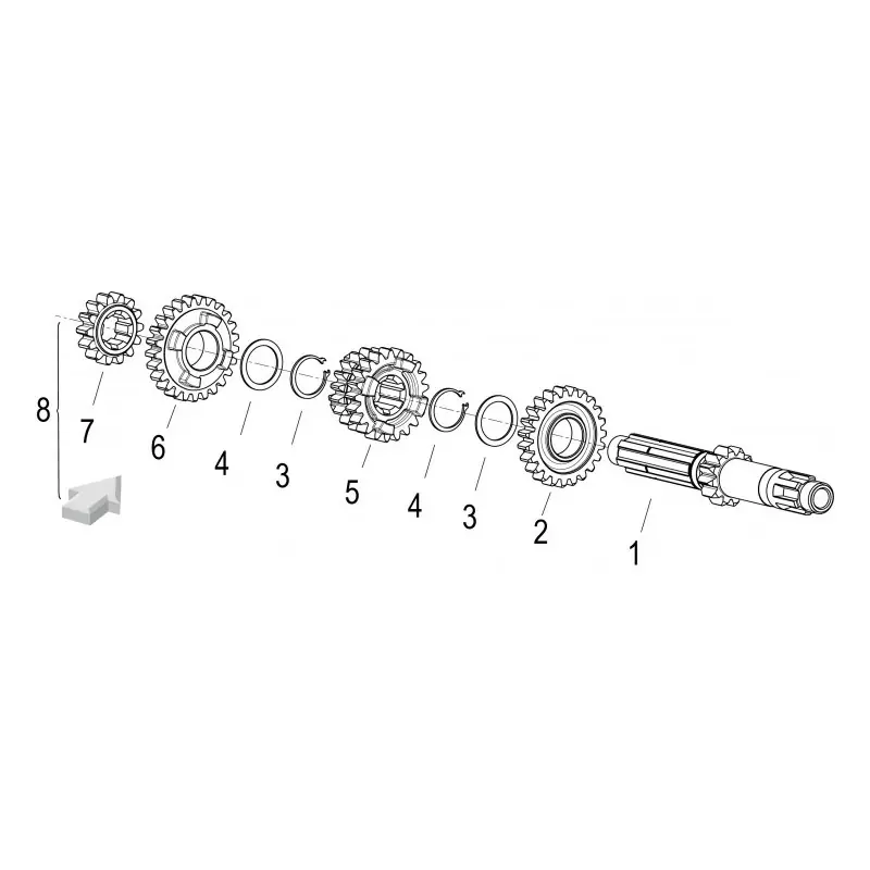 Arbre Primaire 1 – ARBRE PRIMAIRE SRV 125 Prix Bas