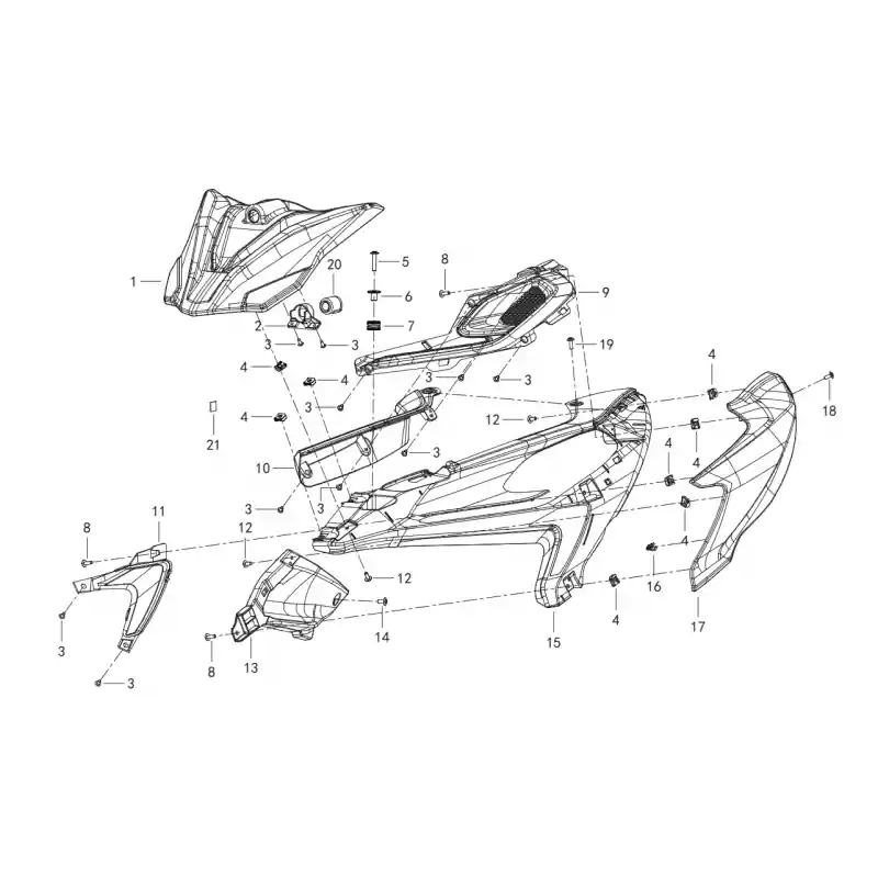 Must-Have Carénage Avant Gauche / Clignotant 14 – VIS M6X12