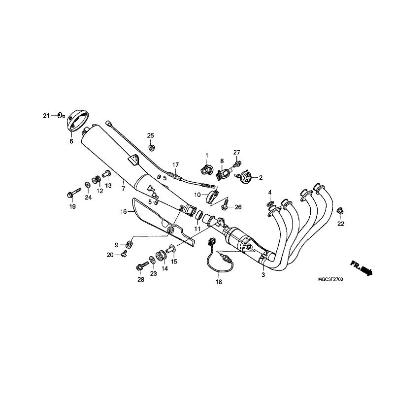 DESTOCKAGE !! Protection d'Echappement OEM Honda CB1100 2011-2015 (18425-MGC-000) Satisfait Ou Remboursé