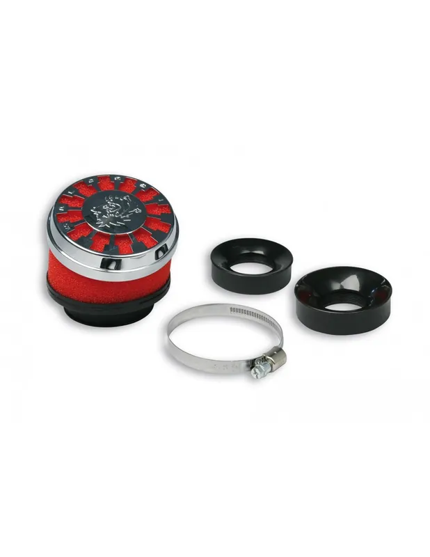 Top Vente Filtre à air RED Filter Malossi E13 Gilera Runner 125 2t FX Runner 180 2t FXR (ø 60 incliné 25° phbg 15÷21-phbl 20÷26 filetés)