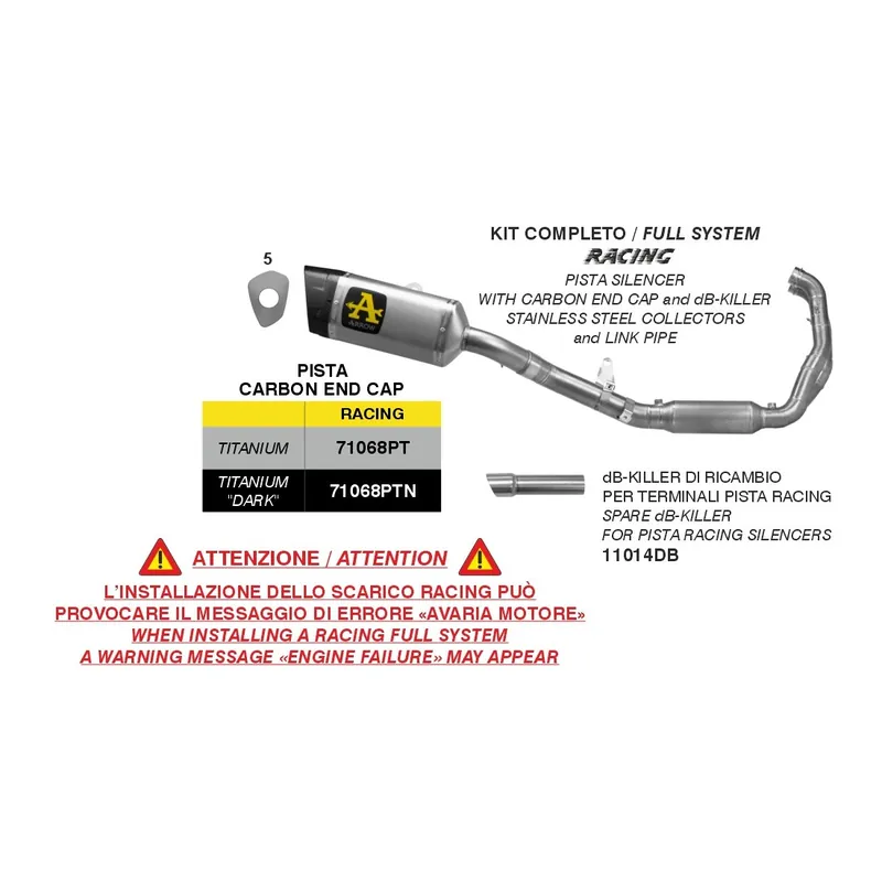 Pot Arrow Pista Aprilia RS 457 ligne complète racing Authentique