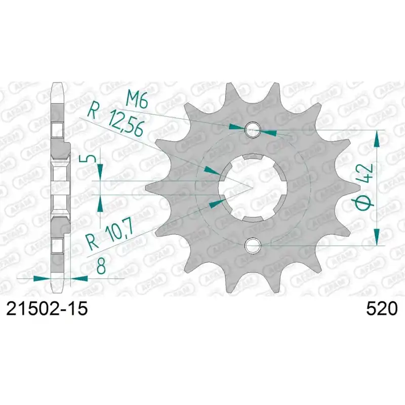 Usine Directe Pignon 15 dents pour chaine 520