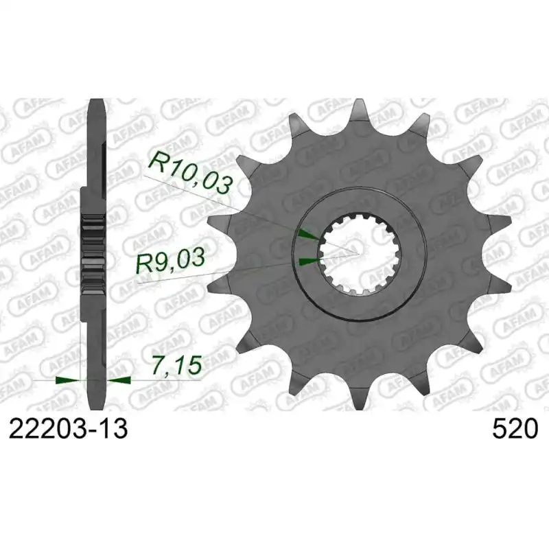 Certifié Pignon 13 dents pour chaine 520