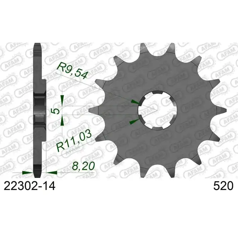 Réduction Pignon 14 dents pour chaine 520