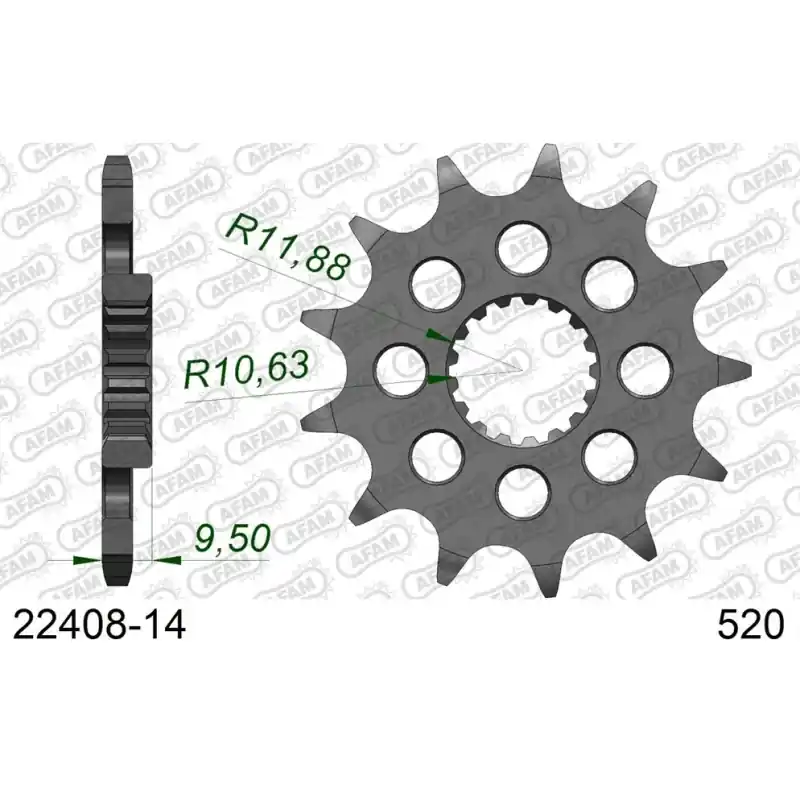 Solde Pignon 14 dents pour chaine 520