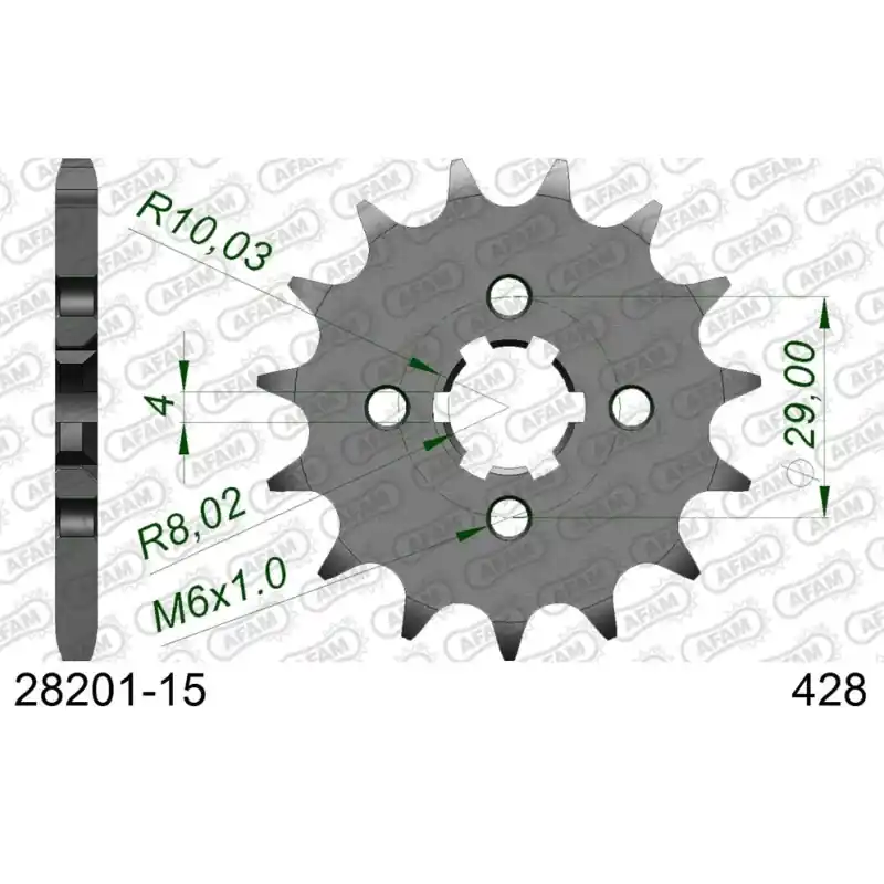 Dernier Modèle Pignon 15 dents pour chaine 428