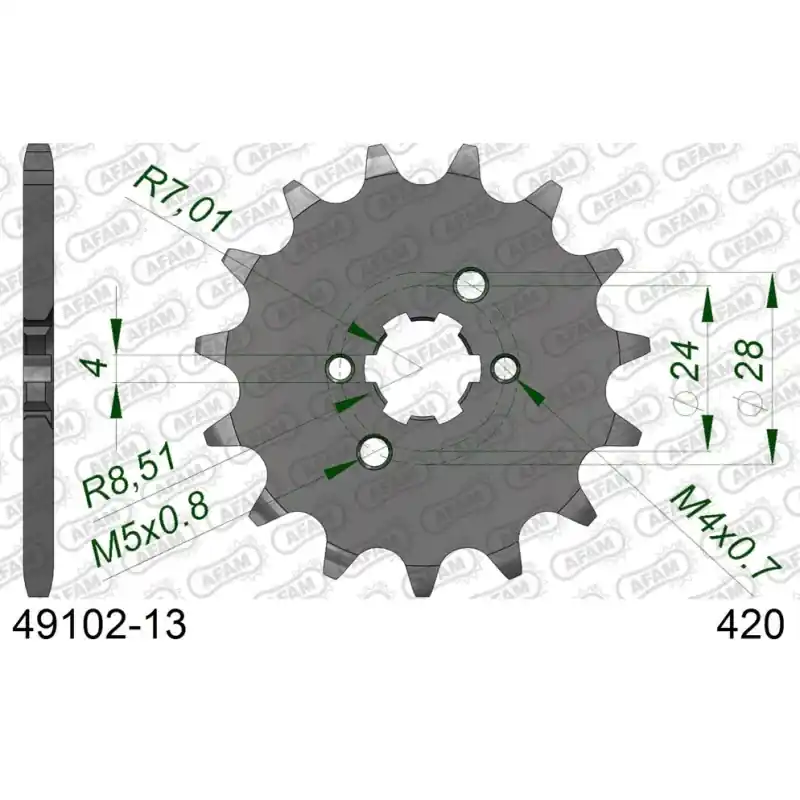 Quantité Limitée Pignon 13 dents pour chaine 420