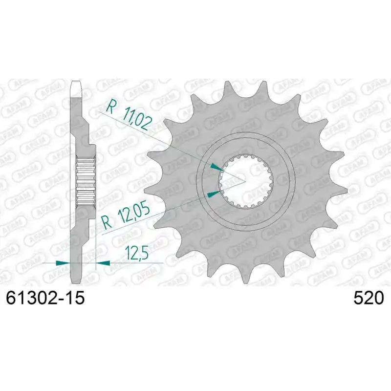 Commander Maintenant Pignon 15 dents pour chaine 520