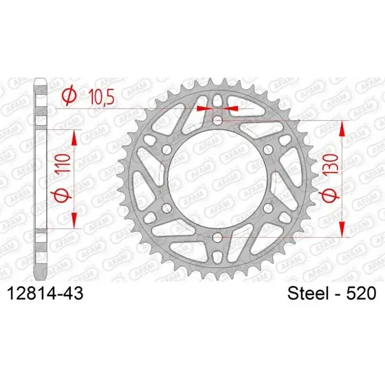 Must-Have Couronne Acier 43 dents pour chaine 520
