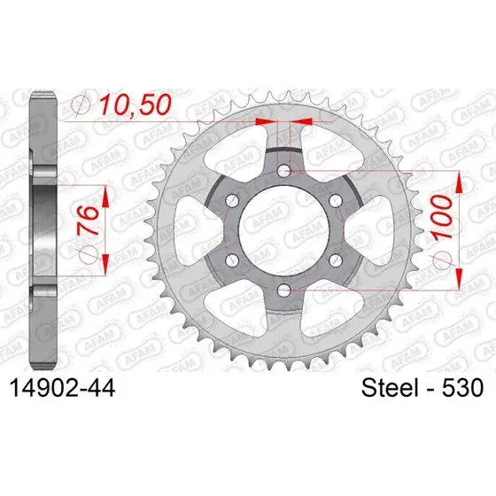Acheter Direct Couronne Acier 44 dents pour chaine 530