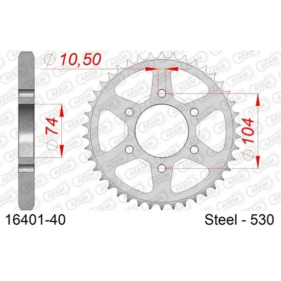 Achetez Aujourd&rsquo;hui Couronne Acier 40 dents pour chaine 530