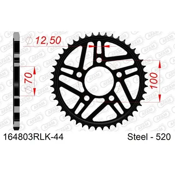 Achat Immédiat Couronne Acier 44 dents pour chaine 520