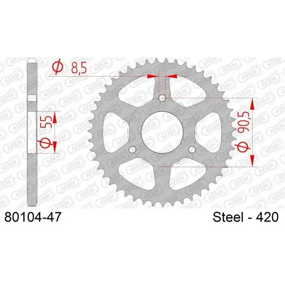 Commander Vite Couronne Acier 47 dents pour chaine 420