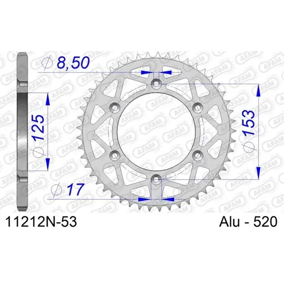 Couronne En Alu 53 dents pour chaine 520 Expédié Aujourd&rsquo;hui