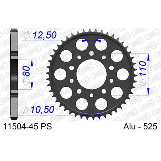 Vente Flash Couronne En Alu 45 PS dents pour chaine 525 CBR/VF400F