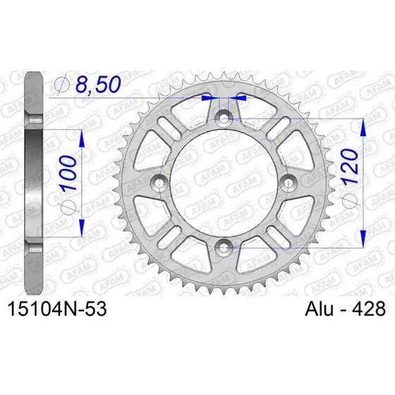 Achetez Aujourd&rsquo;hui Couronne En Alu 53 dents pour chaine 428