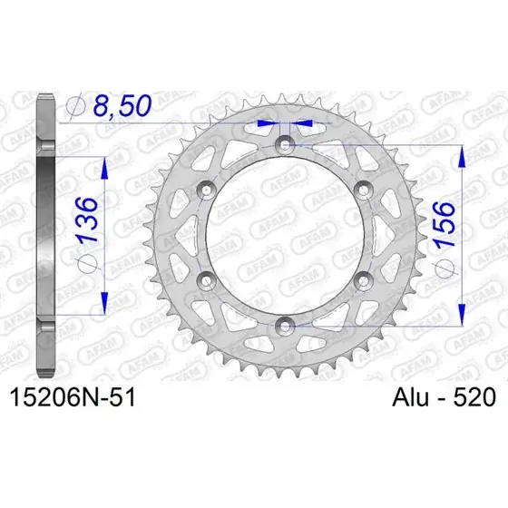 Seulement Aujourd&rsquo;hui Couronne En Alu 51 dents pour chaine 520