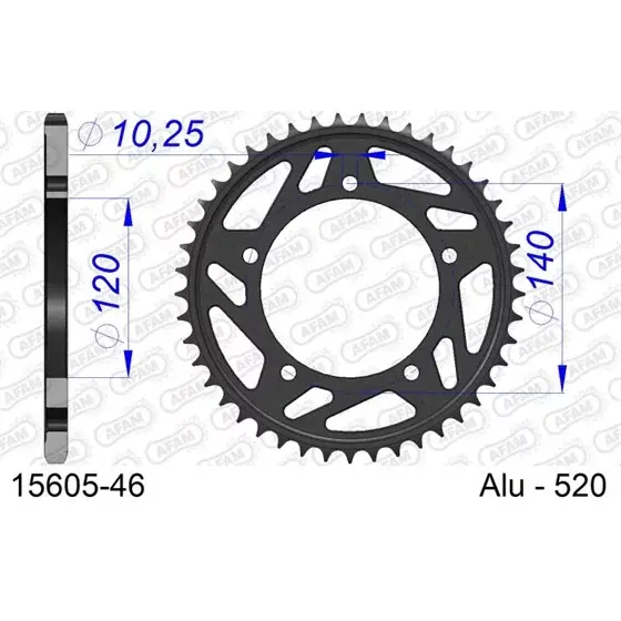 Vente Flash Couronne En Alu 46 dents pour chaine 520