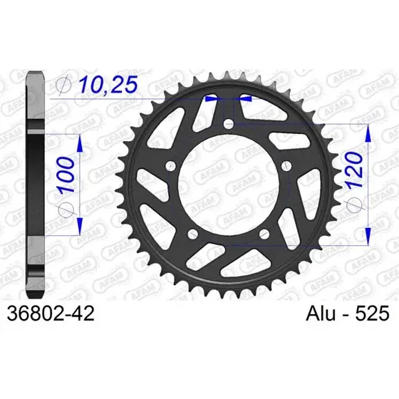 Super Prix Couronne En Alu 42 dents pour chaine 525
