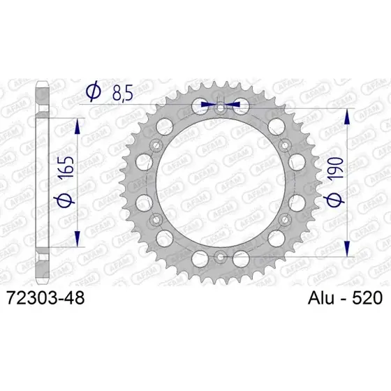 Populaire Couronne En Alu 48 dents pour chaine 520