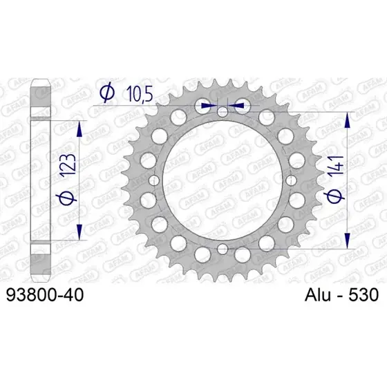 Satisfait Ou Remboursé Couronne En Alu 40 dents pour chaine 530