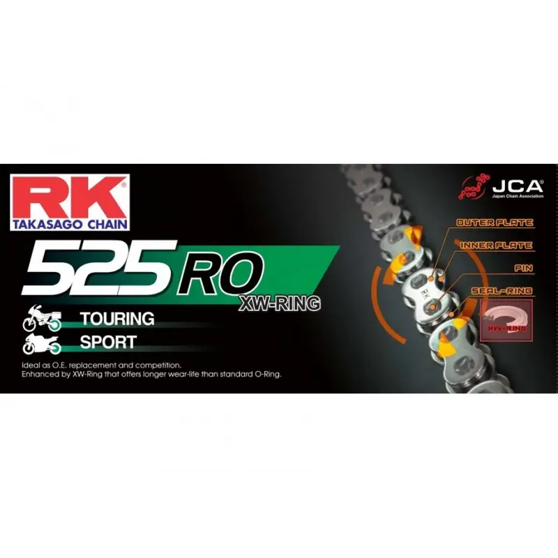 Chaine RK 525RO-T XW'Ring Ultra Renforcée Pas de 525 – Couleur Gold Prix Choc