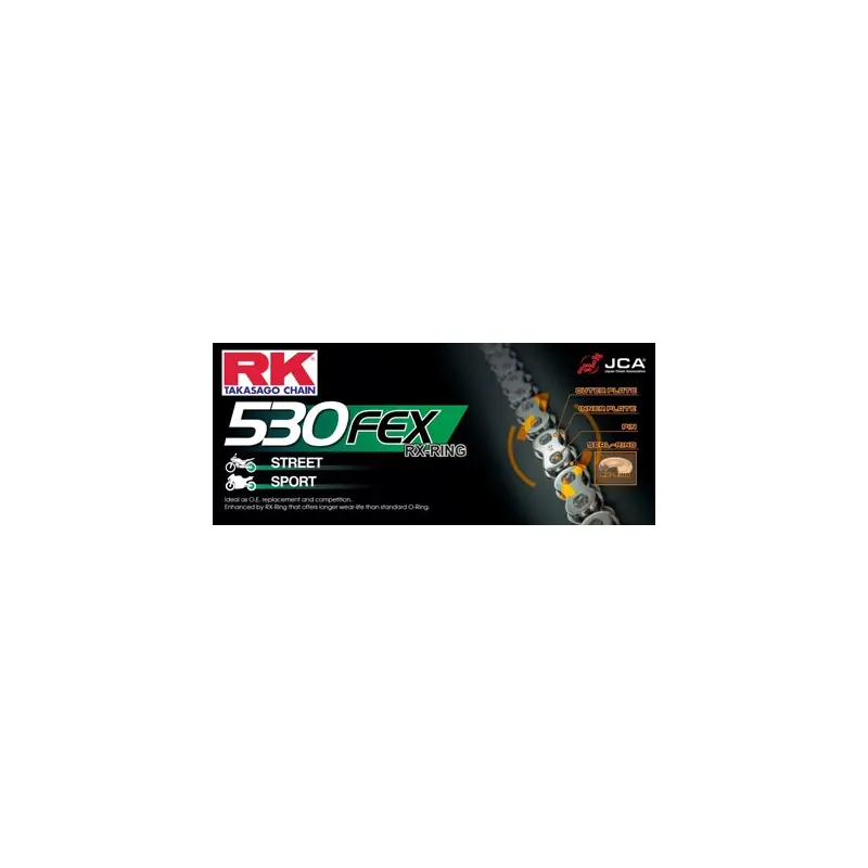 Chaine RK 530FEX-T RX'Ring Super Renforcée Pas de 530 – Couleur Acier Offre Spéciale