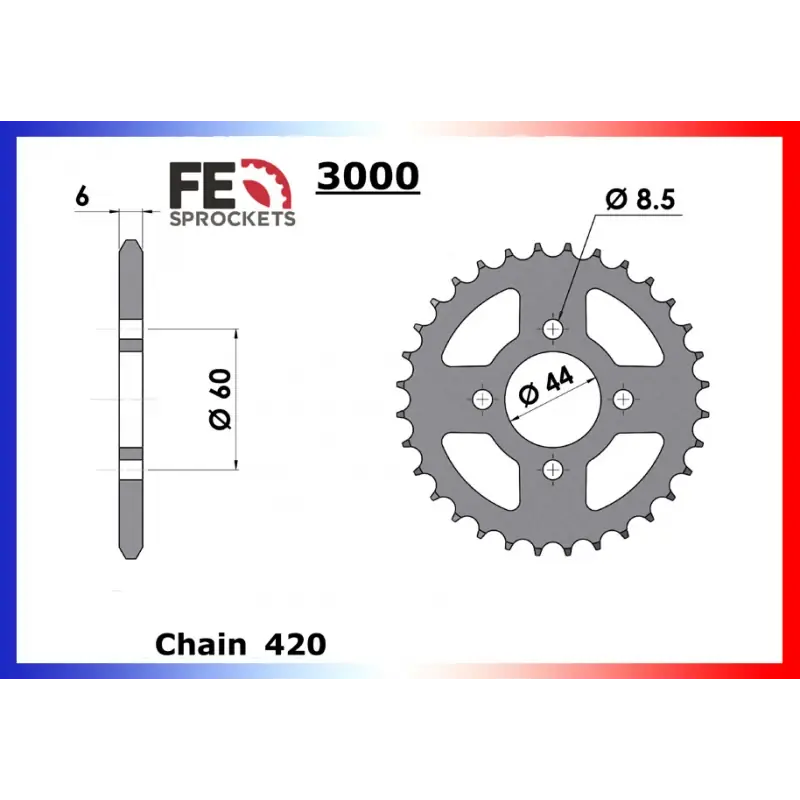 Super Prix Couronne Acier 37 dents pour chaine 420 – France Equipement 0401.3000.37