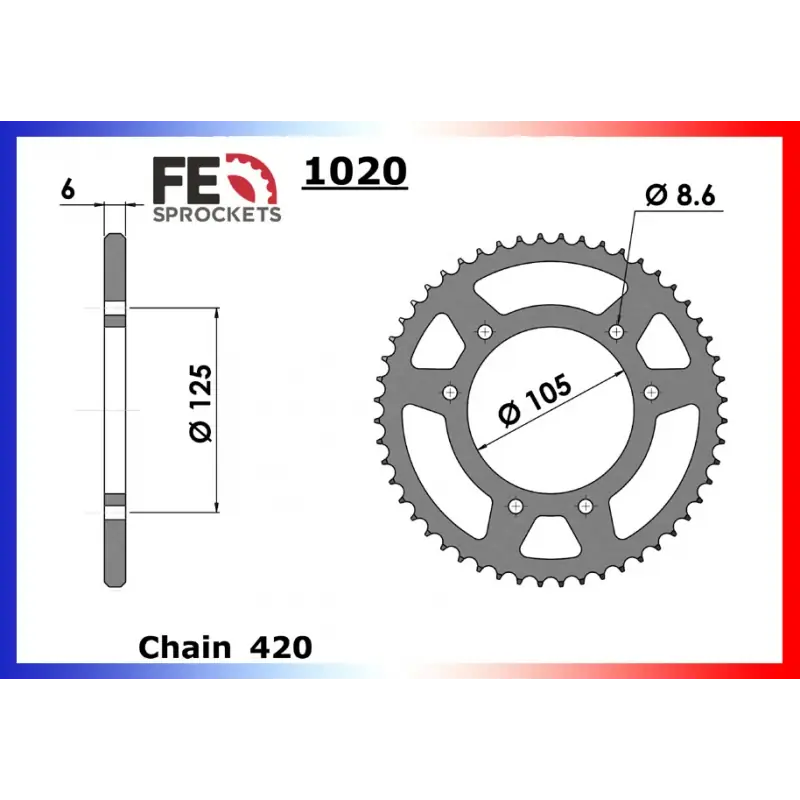 Soldes Couronne Acier 70 dents pour chaine 420 – France Equipement 1028.1020.70