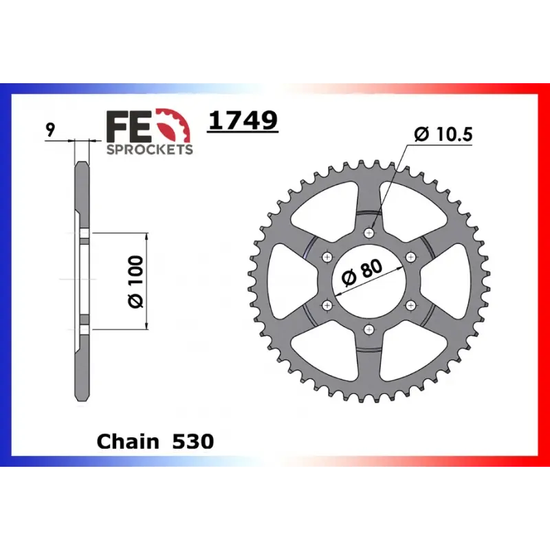 Vente Flash Couronne Acier 48 dents pour chaine 530 – France Equipement 1360.1749.48