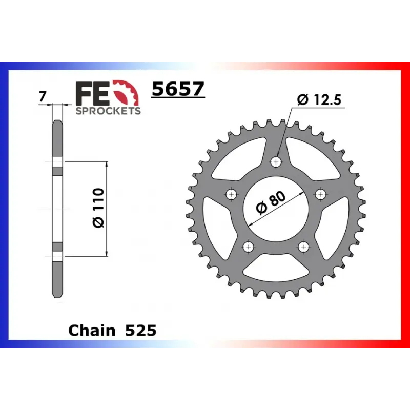 Bon Marché Couronne Acier 42 dents pour chaine 525 – France Equipement 1906.5657.42