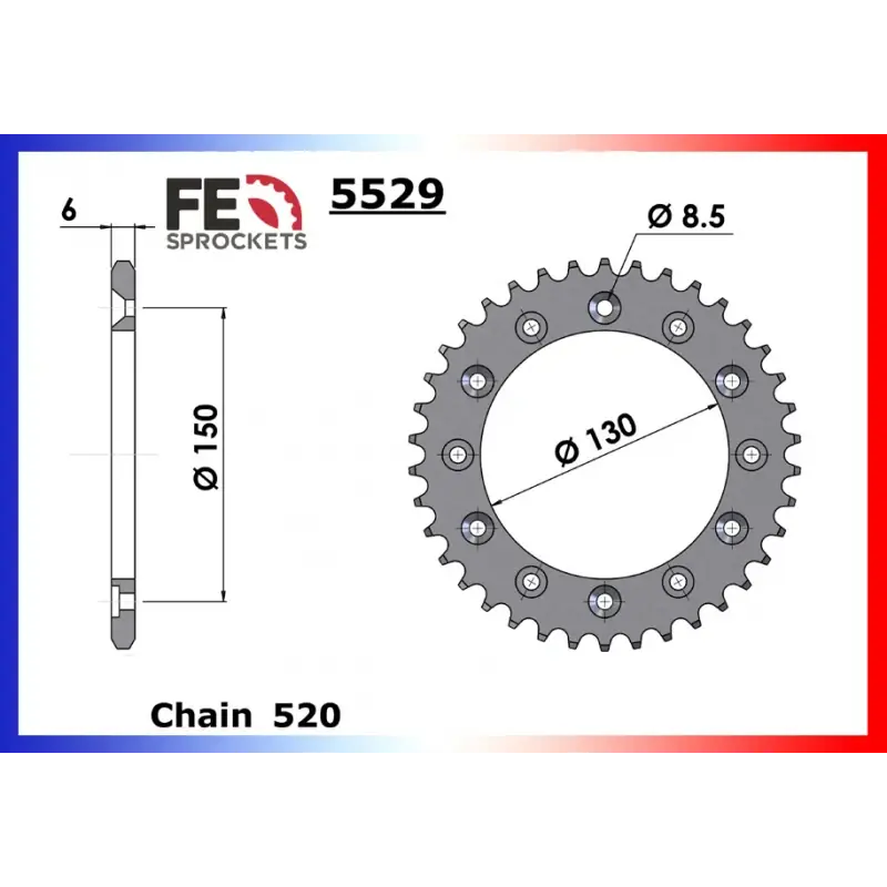 Affaire À Saisir Couronne Acier 50 dents pour chaine 520 – France Equipement 2185.5527.50