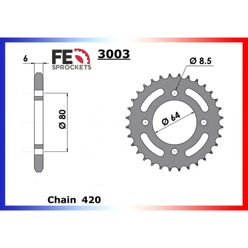 Acheter En Ligne Couronne Acier 31 dents pour chaine 420 – France Equipement 2800.3003.31