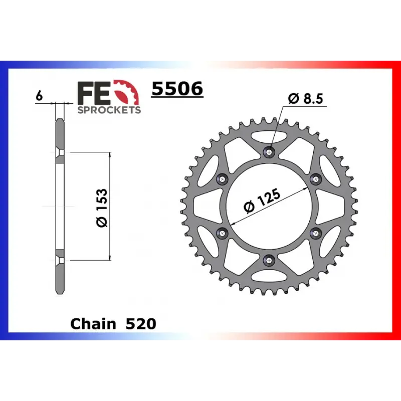 Solde Couronne Acier 38 dents pour chaine 520 – France Equipement 28050.5506.38