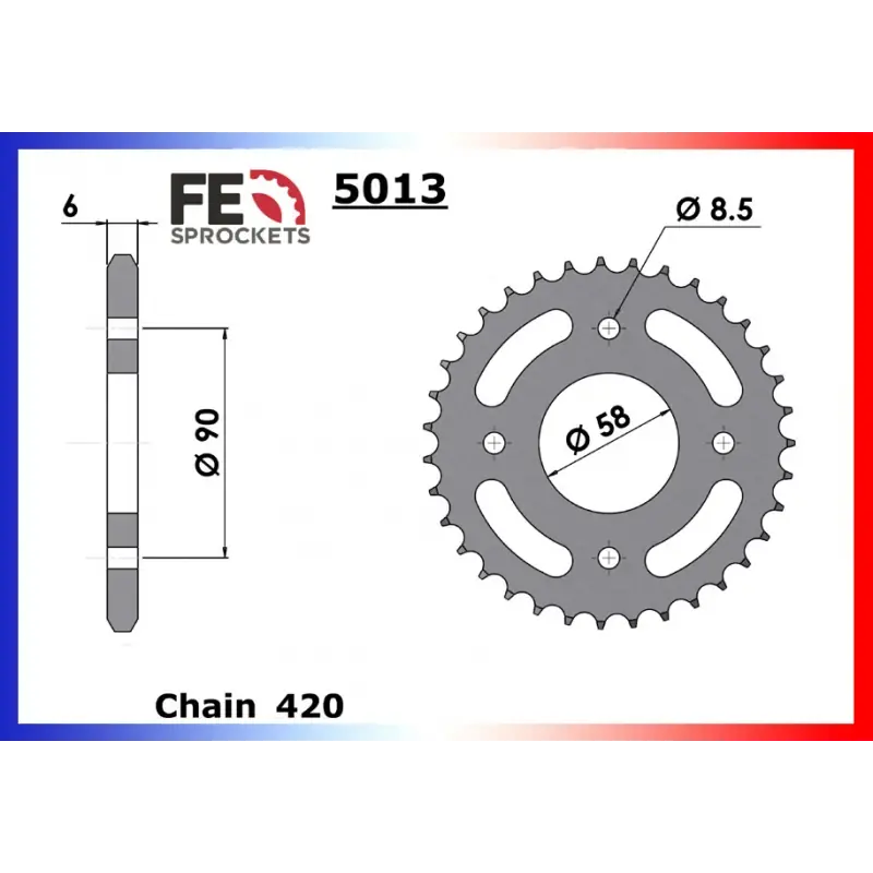 Super Prix Couronne Acier 38 dents pour chaine 420 – France Equipement 2924.5013.38
