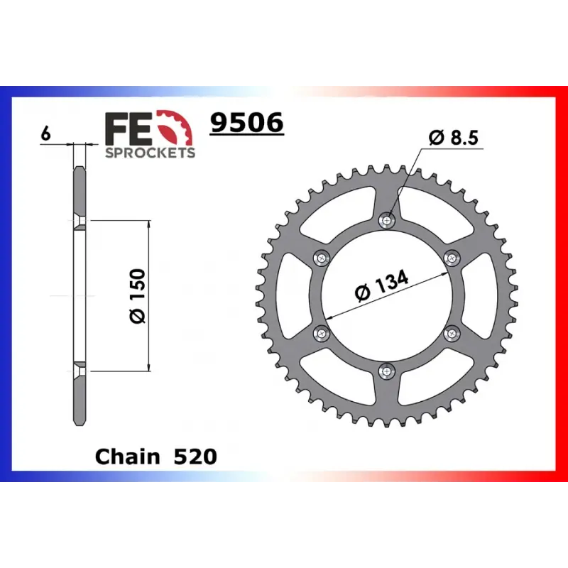 Bon Plan Couronne Acier 52 dents pour chaine 520 – France Equipement 4903.9506.52
