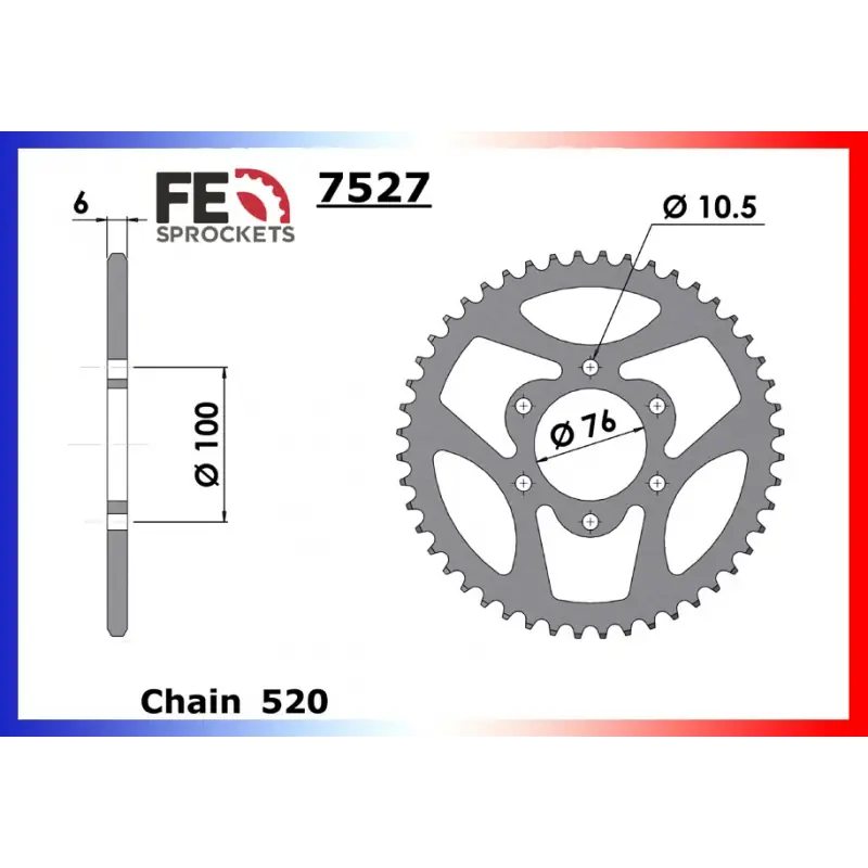 Super Prix Couronne Acier 45 dents pour chaine 520 – France Equipement 7905.7527.45