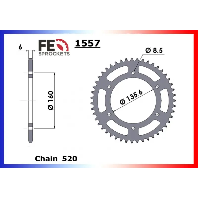 Achat Immédiat Couronne Acier 42 dents pour chaine 520 – France Equipement 9008.1557.42