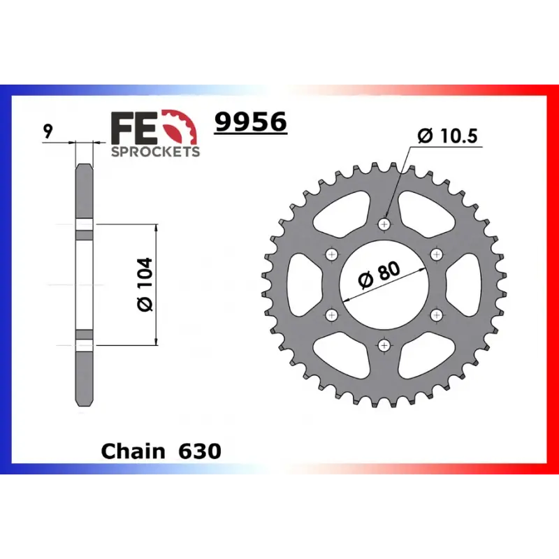 Soldes Couronne Acier 38 dents pour chaine 630 – France Equipement 9206.9956.38