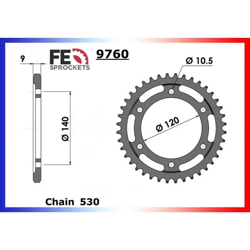 Affaire À Saisir Couronne Acier 44 dents pour chaine 530 – France Equipement 9210.9760.44