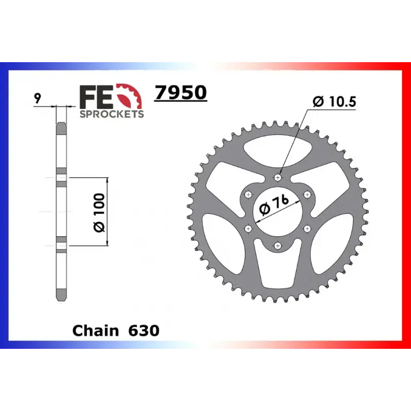Achat Immédiat Couronne Acier 41 dents pour chaine – France Equipement 9214.7950.41