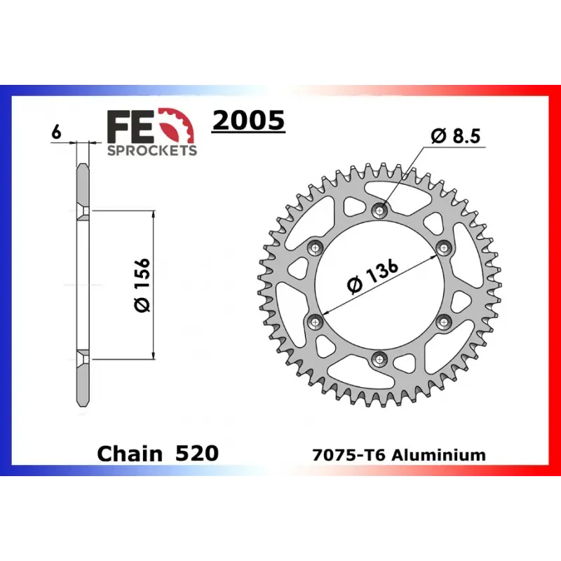 Acheter Direct Couronne Alu 41 dents pour chaine – France Equipement 4520.2005.411