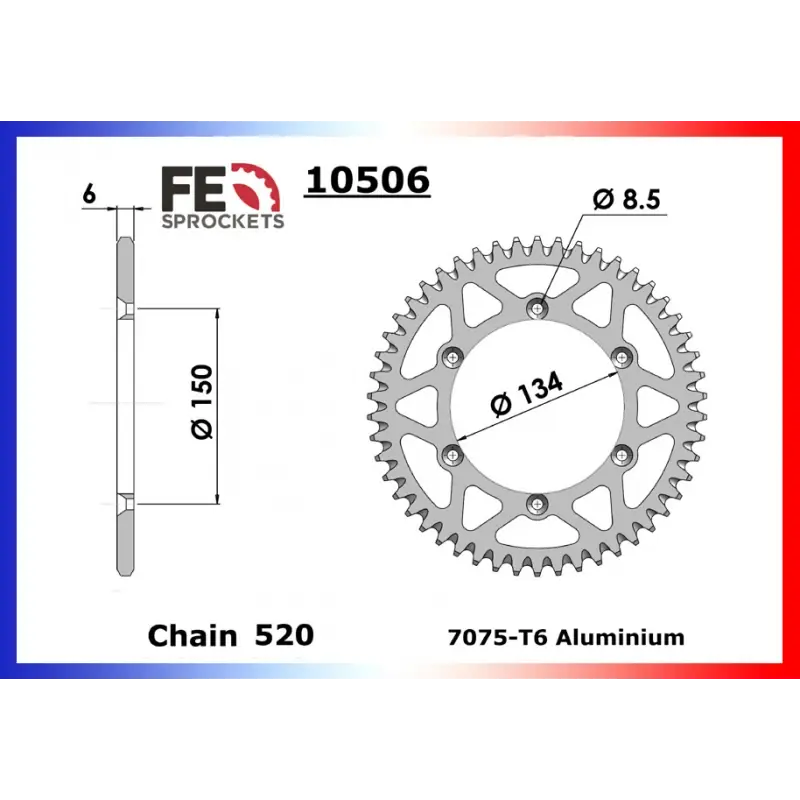 Super Prix Couronne Alu 51 dents pour chaine 520 – France Equipement 5004.10506.511