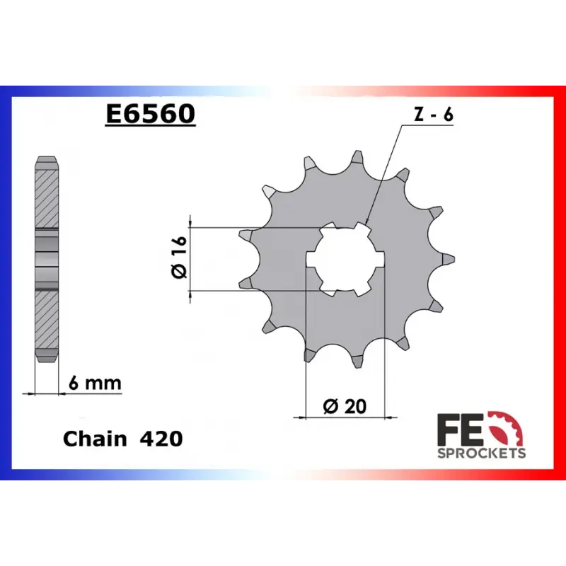 Achetez Aujourd&rsquo;hui Pignon 13 dents pour chaine 420 – France Equipement 0405.E560.13