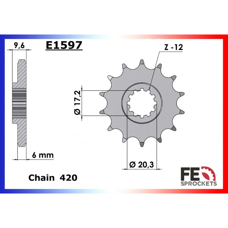 Vente Directe Pignon 13 dents pour chaine 420 – France Equipement 1001.E1597.13