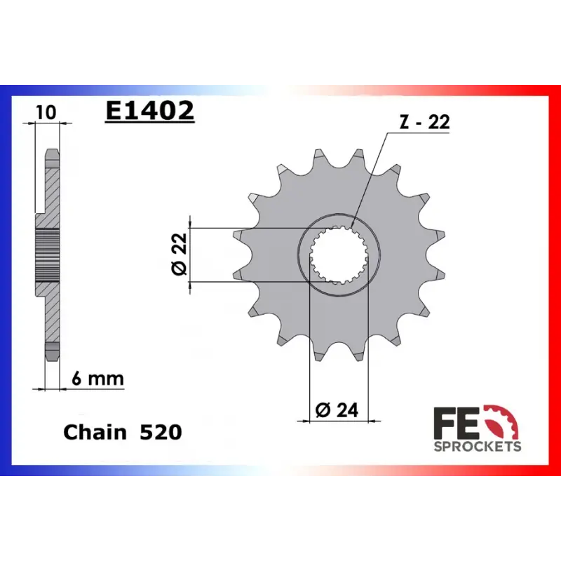 Bon Plan Pignon 17 dents pour chaine 520 – France Equipement 1011.E1402.17