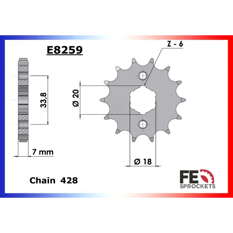 Super Prix Pignon 14 dents pour chaine – France Equipement 2904.E259.14